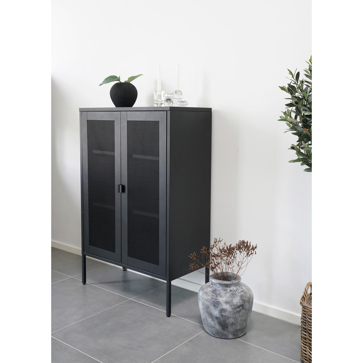 GARDEROBENSCHRANK Melbourne Schwarz, B: 80cm - Schwarz, Design, Metall (80/120/40cm) - MID.YOU