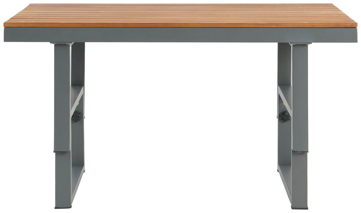 Loungegarnitur 3-Tlg Paris Aus Akazienholz/Stahl mit Kissen - Grau/Teakfarben, MODERN, Holz/Metall (240/177/42/51cm) - Beldano