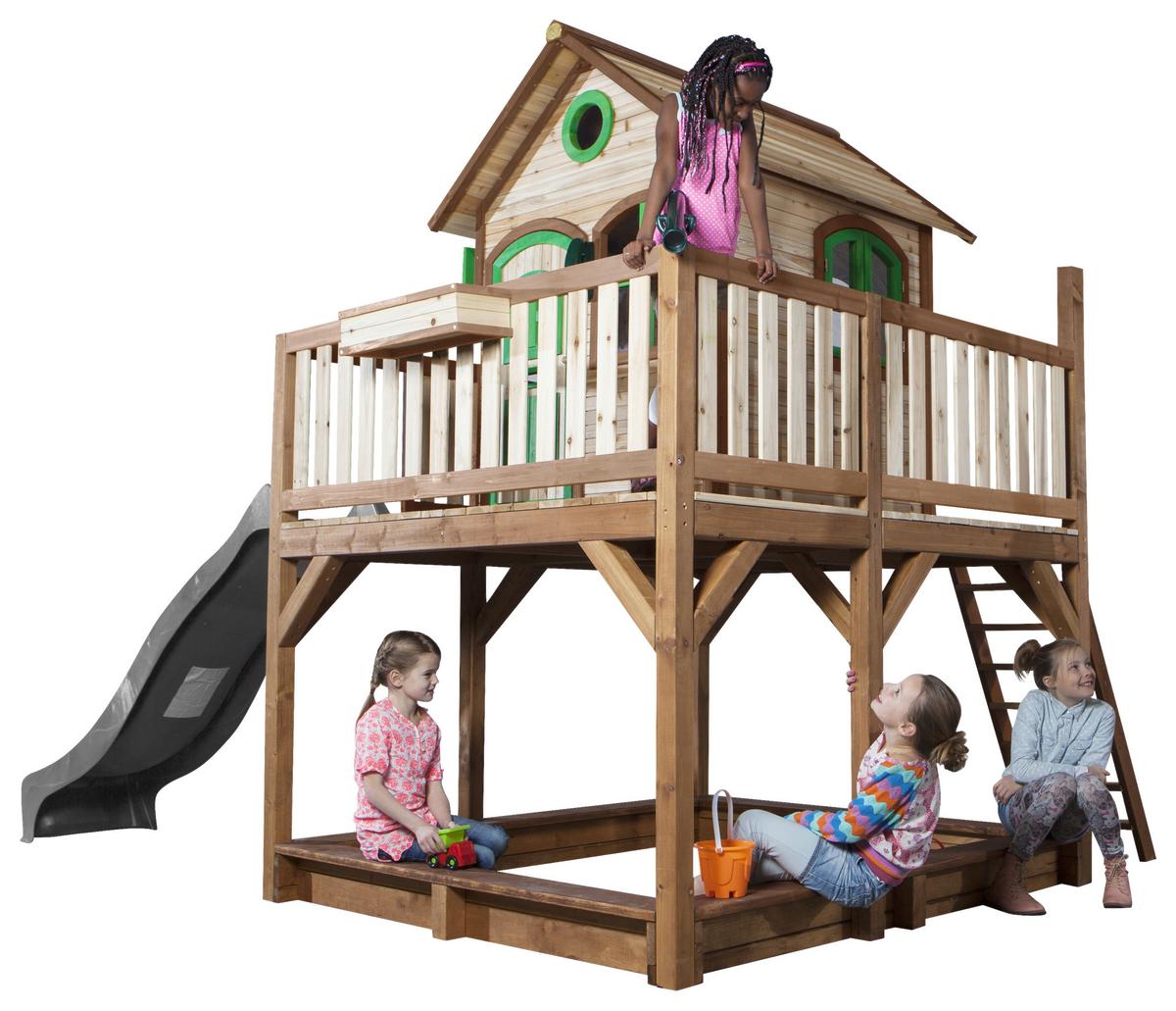 Spielturm A030.151.80 - Braun/Grau, KONVENTIONELL, Holz (377/291/255cm) - Ambia Garden