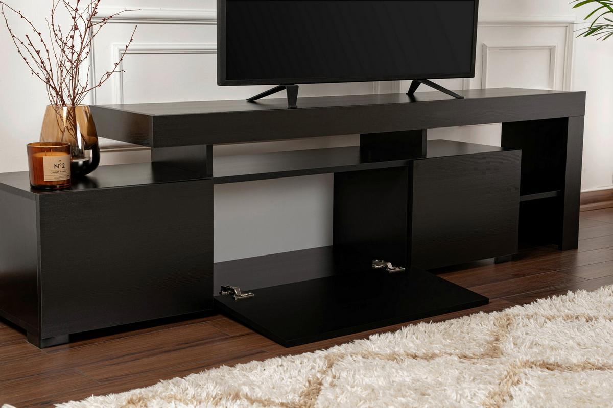 TV-ELEMENT Schwarz B: 192cm - Schwarz, MODERN, Holzwerkstoff (192/53/37cm)