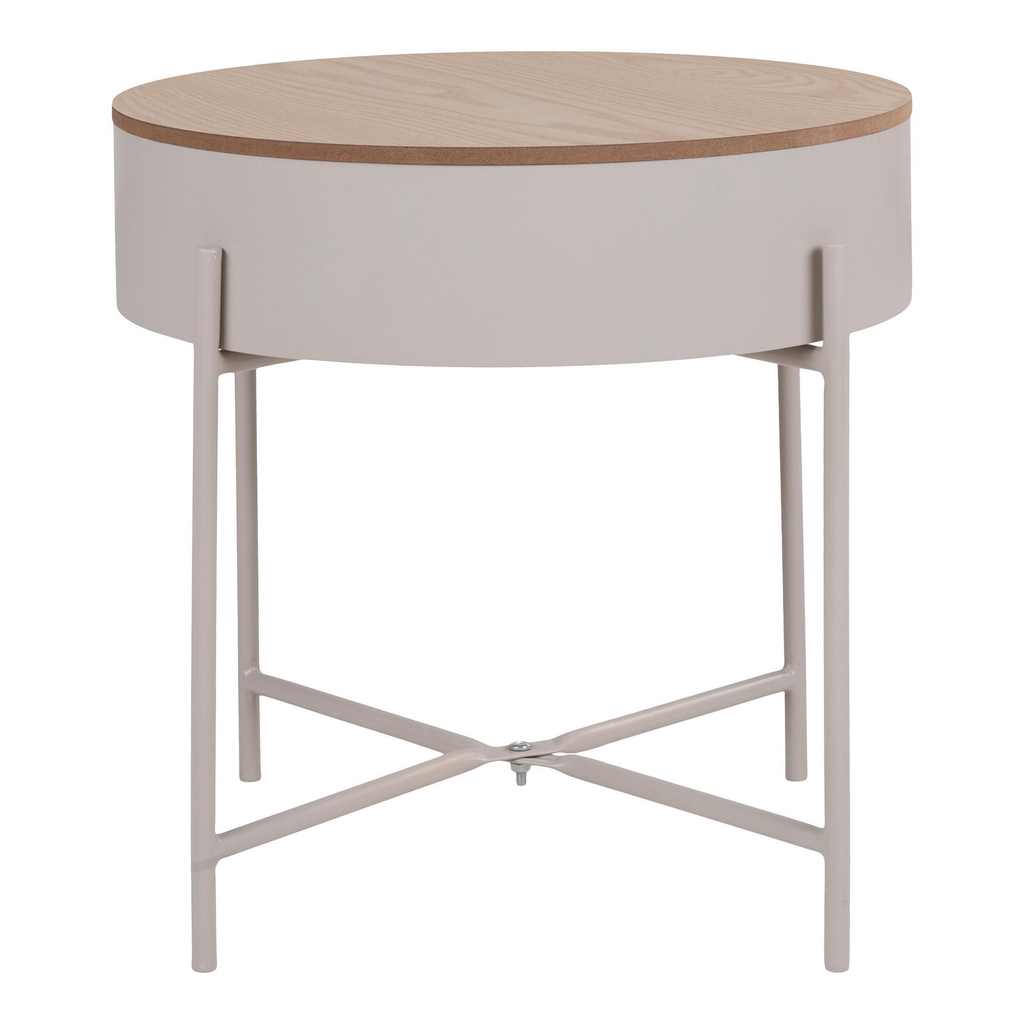 Beistelltisch Sisco Beige B: 40 Cm - Beige, Design, Kunststoff/Metall (40/40/40cm)