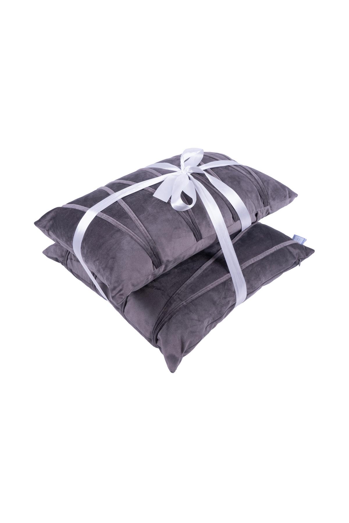 Zierkissen Paulina 30/45x50/45 cm Polyester Graphitfarben - Graphitfarben, KONVENTIONELL, Textil (30x45/50x45cm)