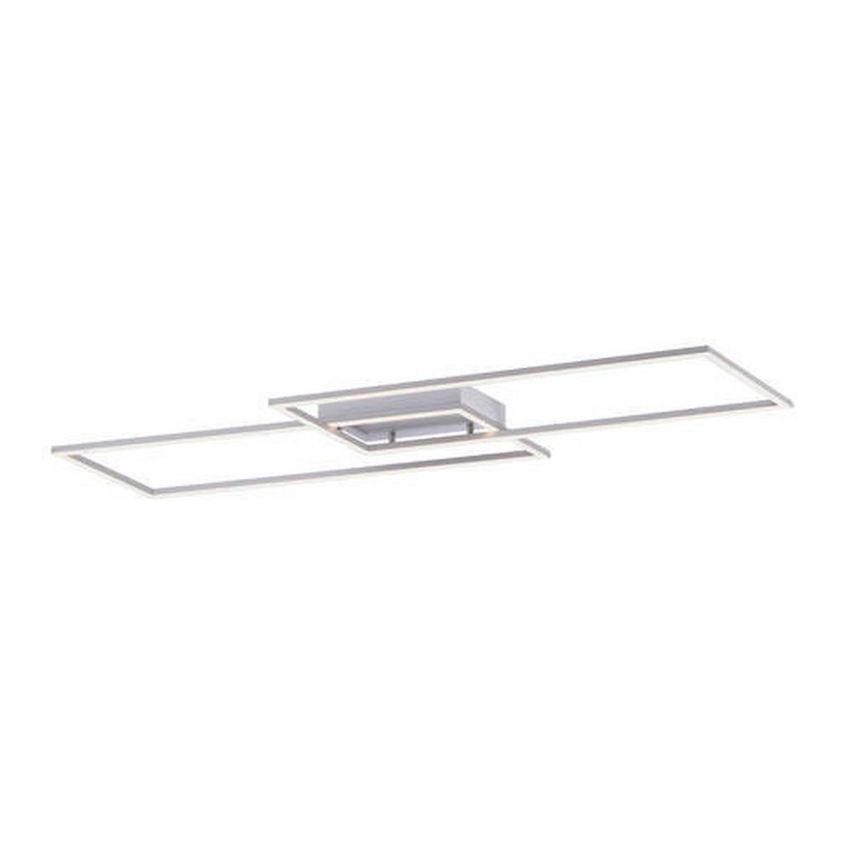 LED-Deckenleuchte Inigo L: 113,20 cm mit Memory-Funktion - Chromfarben/Nickelfarben, Design, Kunststoff/Metall (113,20/24,20/6,80cm) - Paul Neuhaus