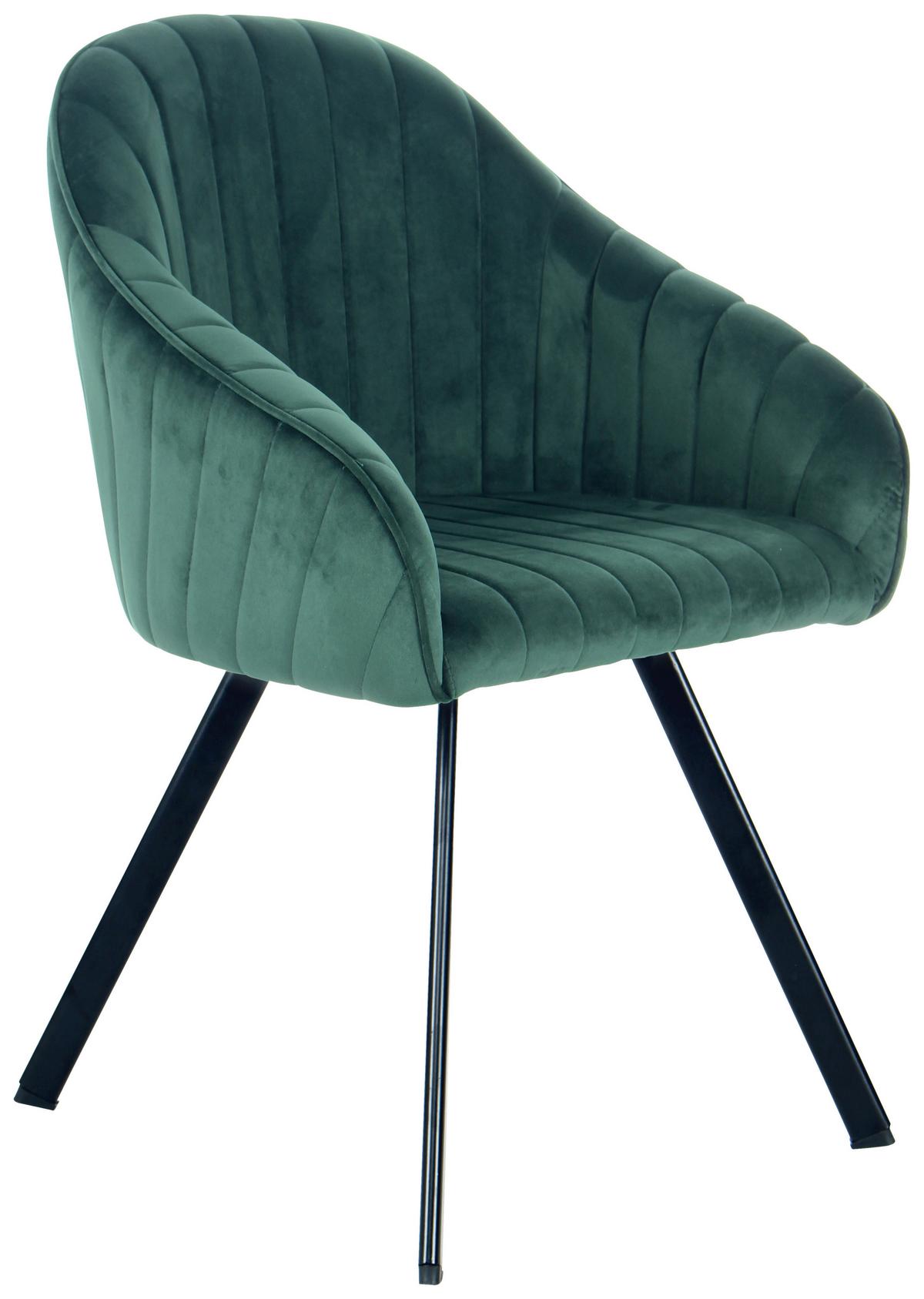 SADA STOLIČIEK S PODRÚČKAMI JODIE 125 - čierna/tmavozelená, Modern, kov/textil (56/86/59cm) - MID.YOU