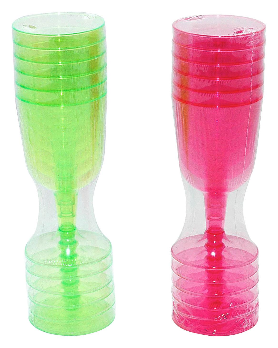 Piknik Borospohár 30638 - pink/zöld, Konventionell, műanyag (6,5/22,5cm)