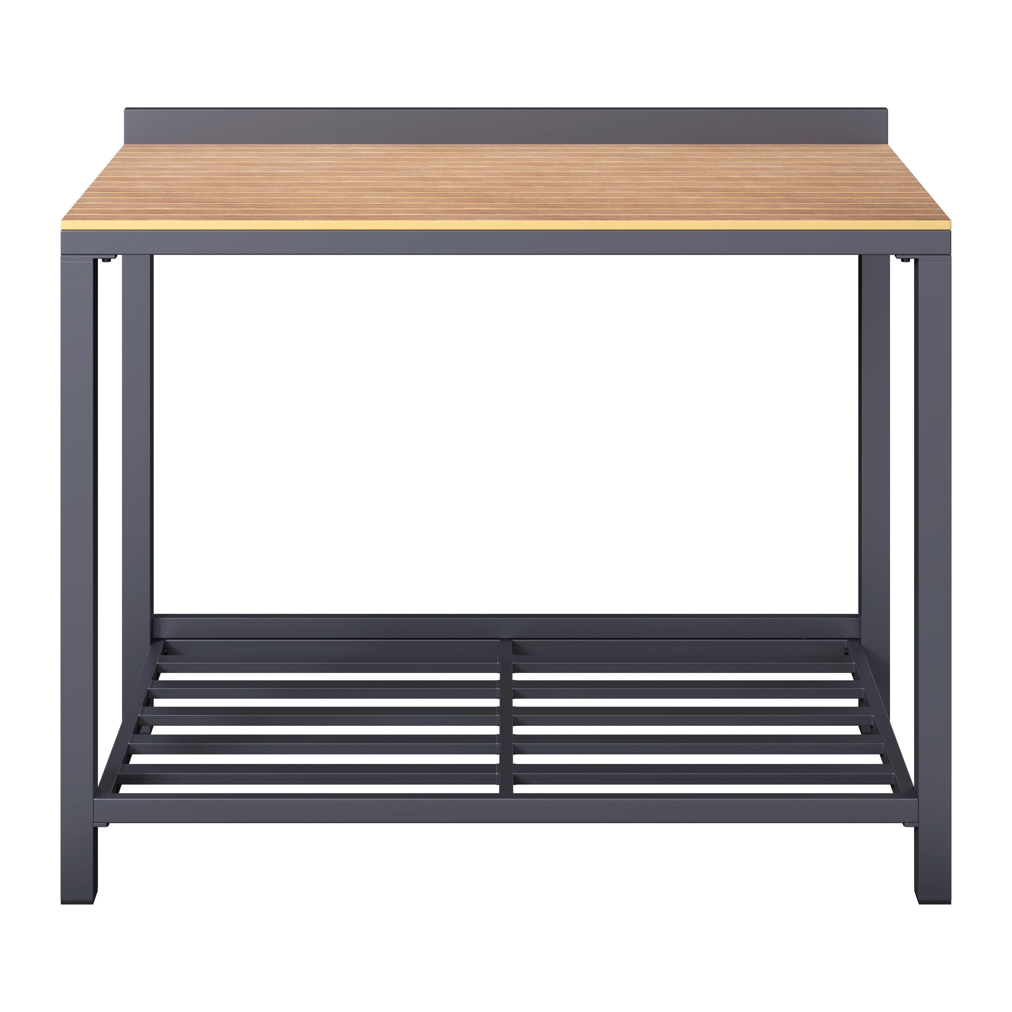 Outdoorküche Bern - Anthrazit/Naturfarben, Basics, Kunststoff/Metall (110/90/61cm) - Beldano