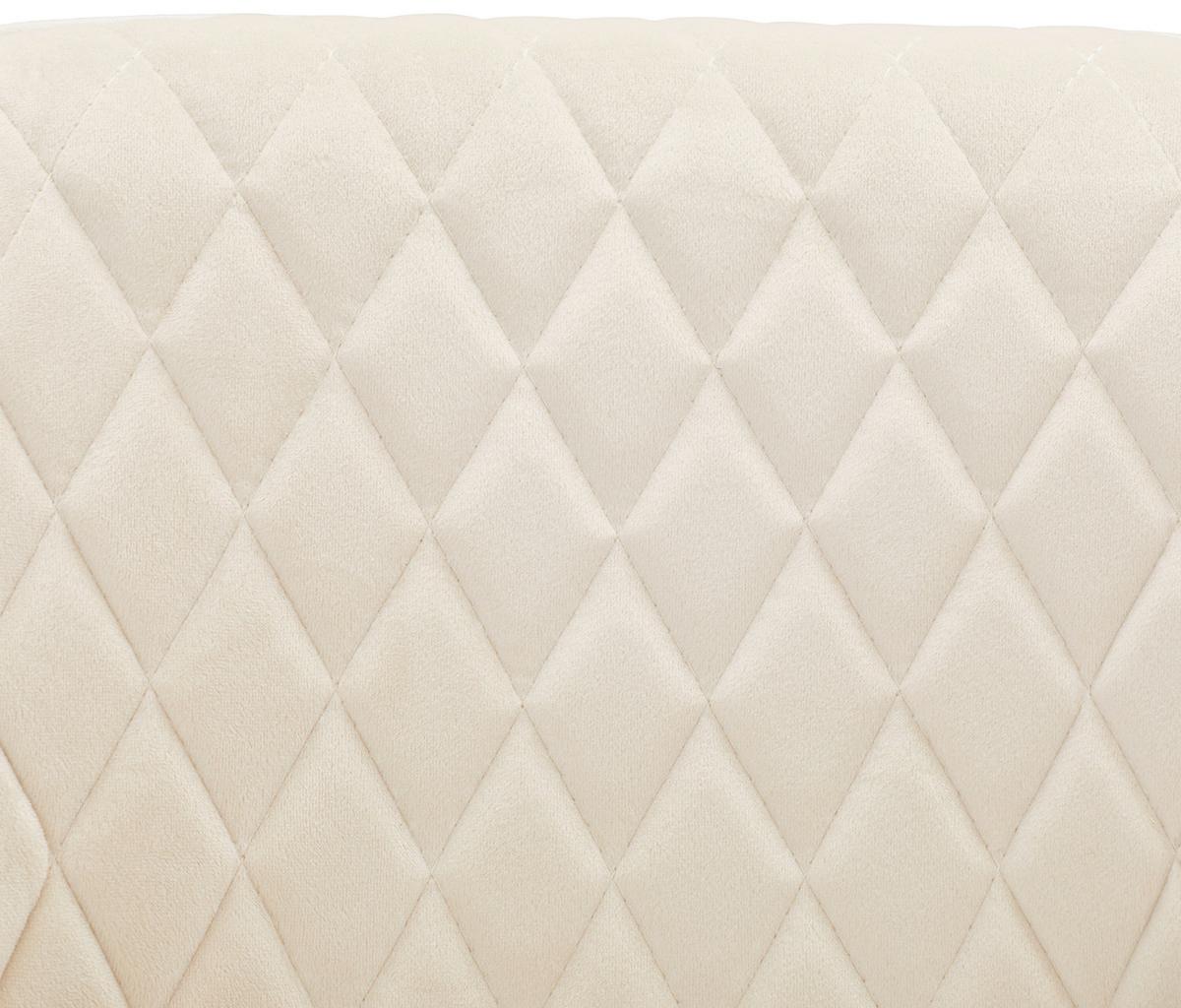 Barhocker Adriano, Samt Creme höhenverstellbar, B: 53,5 cm - Goldfarben/Creme, MODERN, Textil/Metall (53,5/108/53cm) - Livetastic