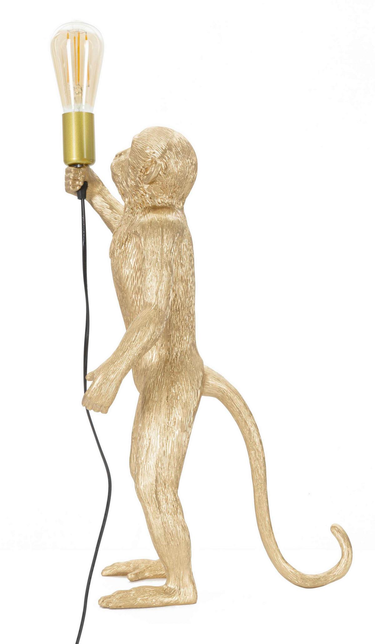Tischleuchte Monkey Gold Goldfarben B: 20 cm - Goldfarben, Basics, Kunststoff (20/64/20cm)