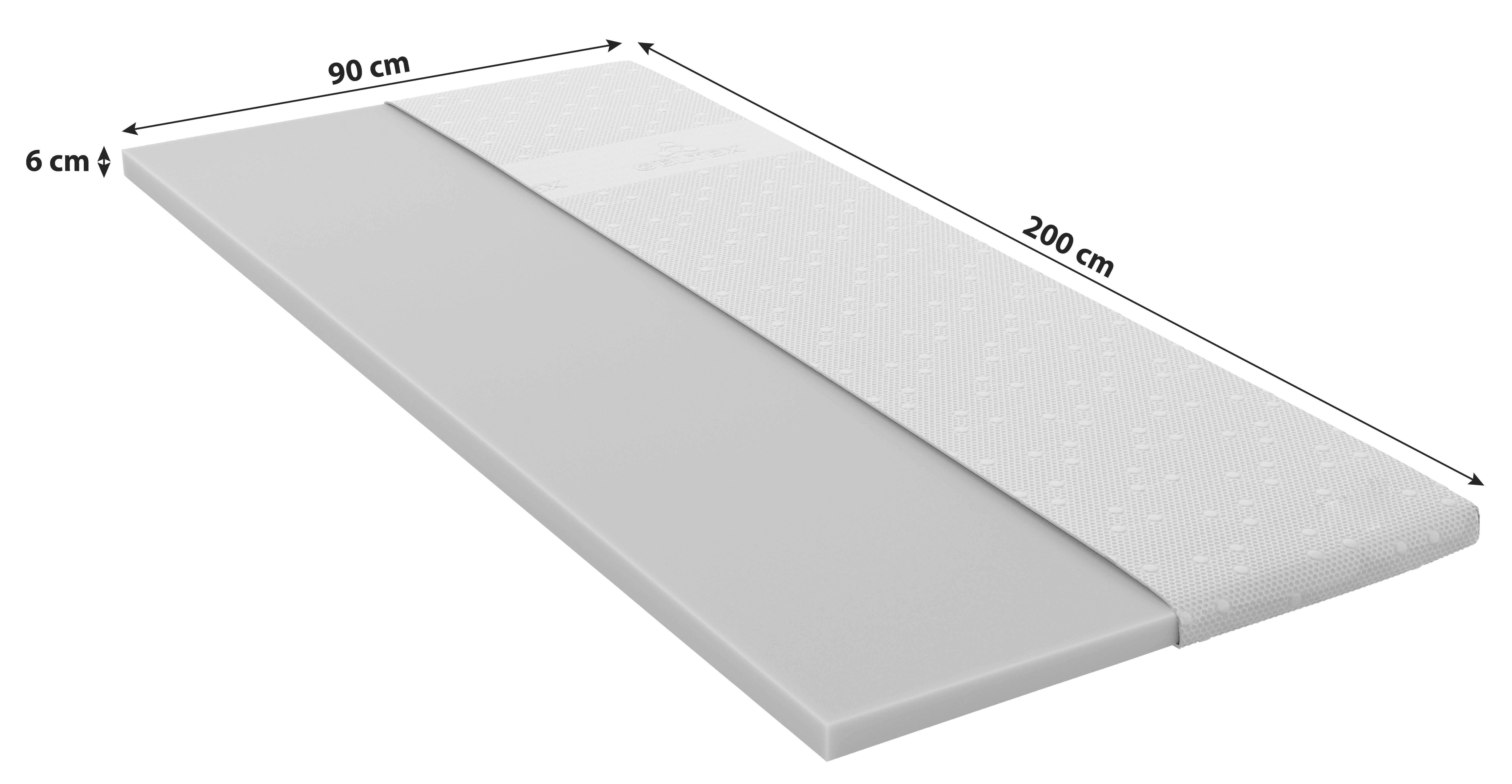 Topper Geltex Pure 90x200 cm Gelschaum - Weiß, Textil (90/200cm) - Sembella