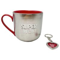 Kaffeebecher Mika - Rot/Silberfarben, Basics, Keramik/Metall (450ml) - Luca Bessoni