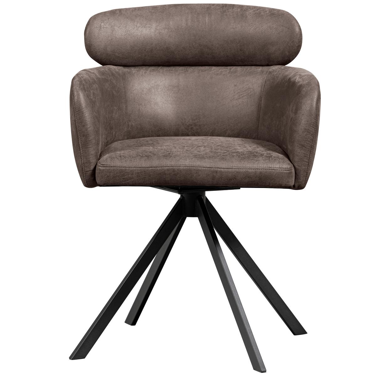 ARMLEHNSTUHL-SET Fenne Grau/Schwarz B: 58cm - Schwarz/Grau, MODERN, Textil/Metall (58/80/60cm) - Livetastic