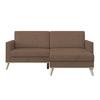 Ecksofa Carini - Hellbraun/Eichefarben, Basics, Textil (222/152cm)