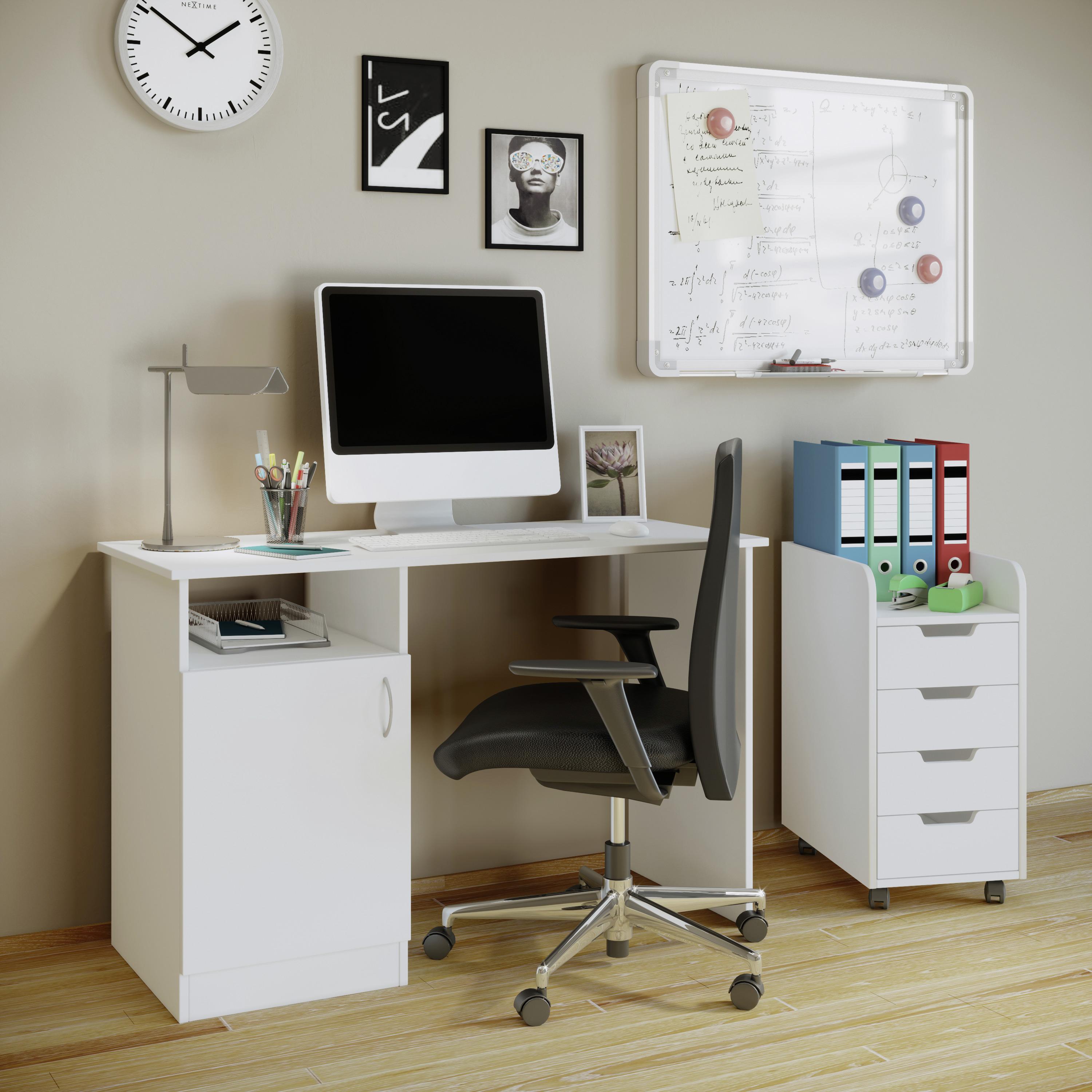 Kontejner Na Kolečkách Konal Mini Bílý - bílá, Konvenční, kompozitní dřevo/plast (33/65/40cm) - MID.YOU