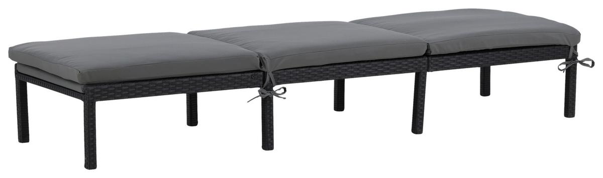 Sonnenliege Bilbao Kunststoffgeflecht - Schwarz, KONVENTIONELL, Kunststoff (59/84/198cm) - Gardenson