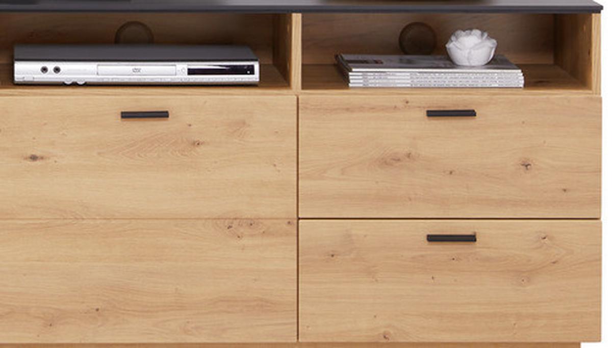 Tv-elem Tonale - Artisan tölgy/szürke, Modern, faalapú anyag (200/68,6/40cm)