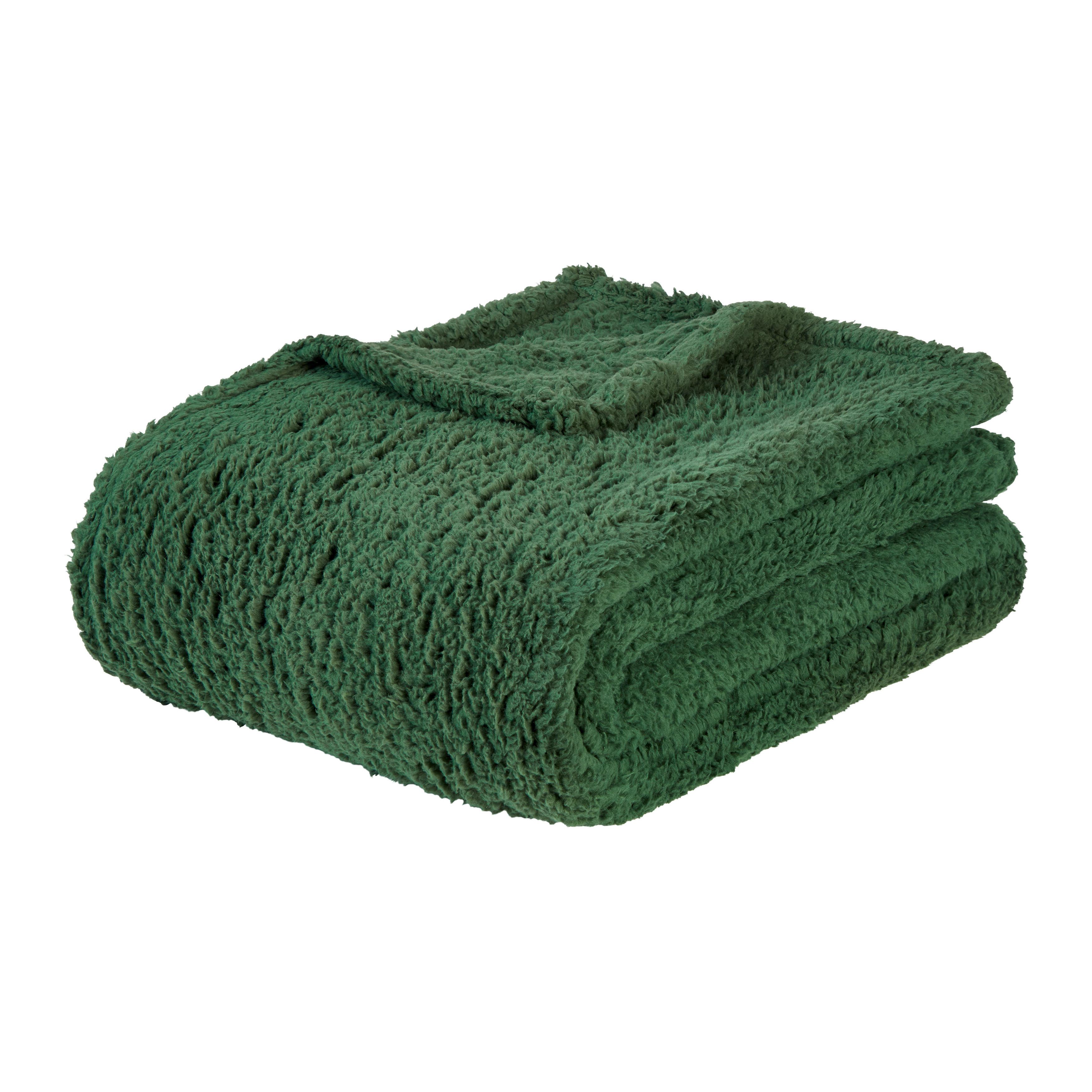Měkká deka Teddy, 130/170cm, tmavě zelená - tmavě zelená, Moderní, textil (130/170cm) - Modern Living