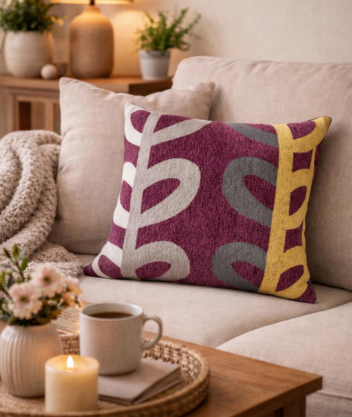 ZIERKISSEN BECKY - Brombeere, MODERN, Textil (45/45cm) - Luca Bessoni