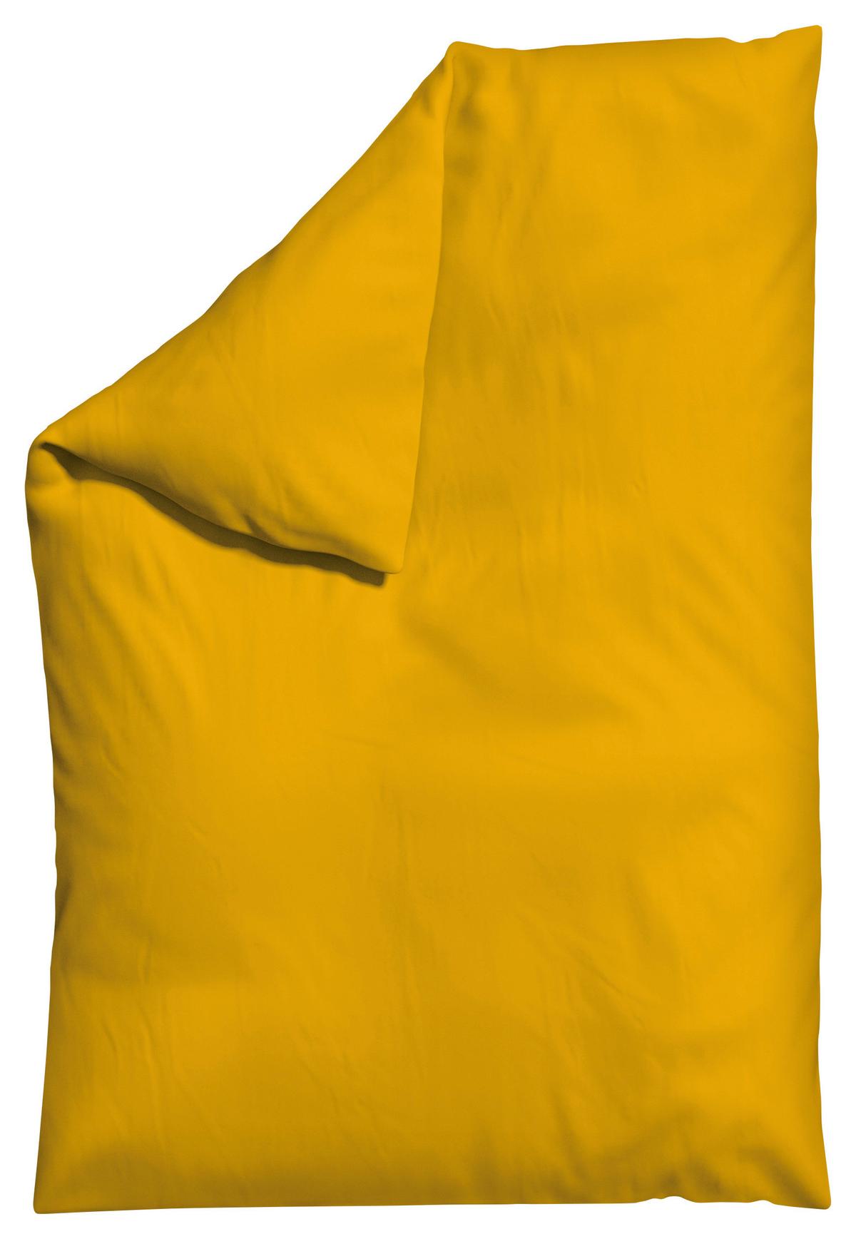 Bettdeckenbezug Woven Satin - Currygelb, Basics, Textil (135-140/200cm) - Schlafgut