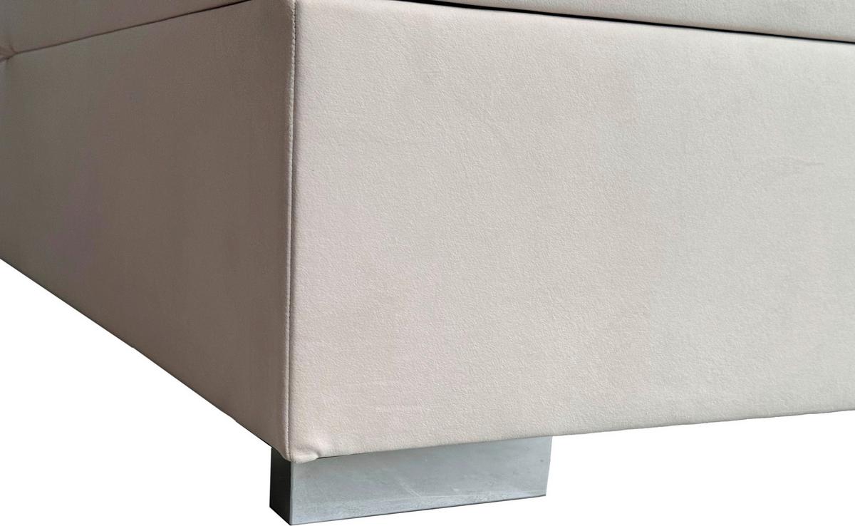 Boxbett Dolly 180x200 Cm - Silberfarben/Creme, Basics, Holzwerkstoff/Textil (180/200cm) - Livetastic