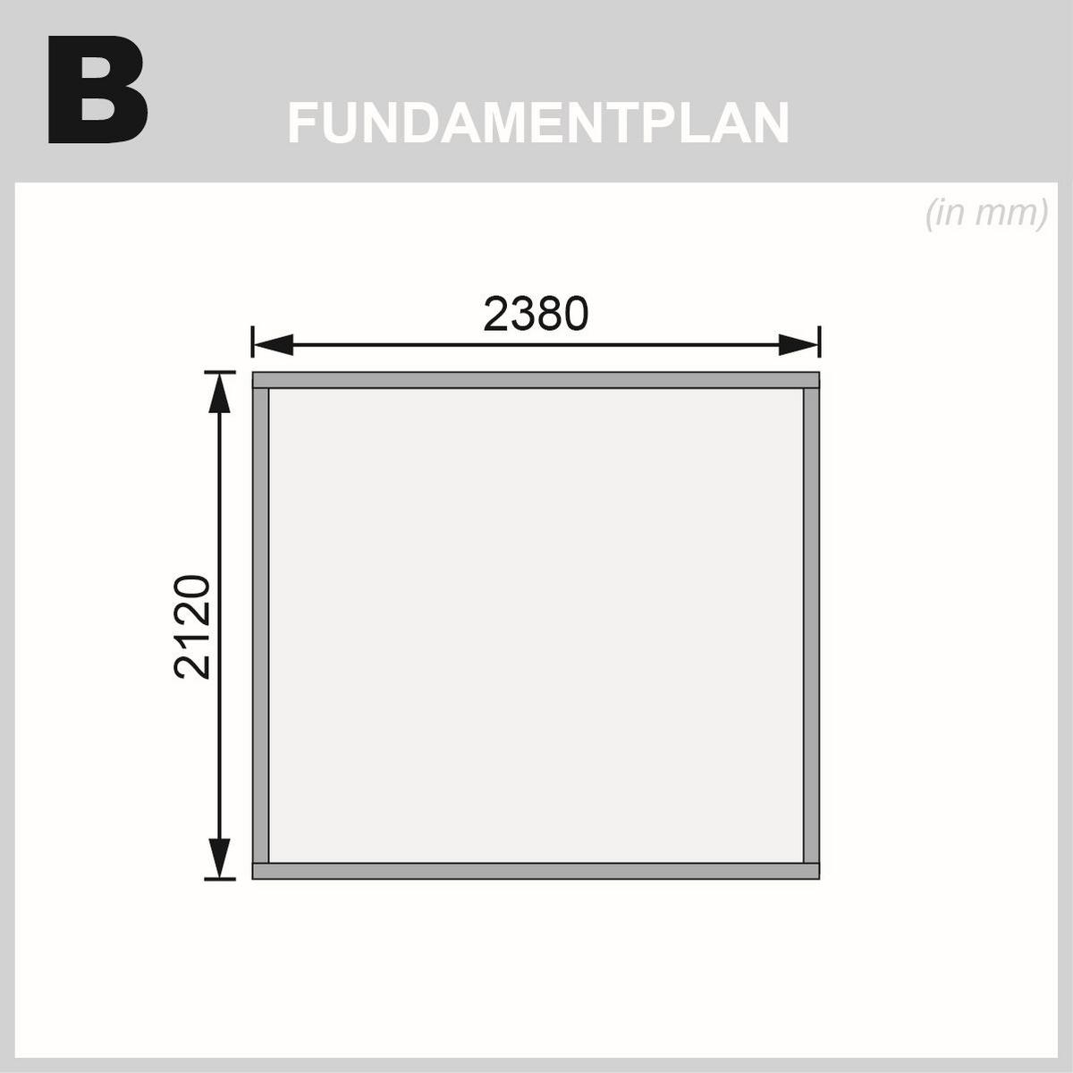 Gartenhaus mit Anbaudach Natur 482x211x217cm Bregenz - Naturfarben, Holz (482/211/217cm) - Karibu