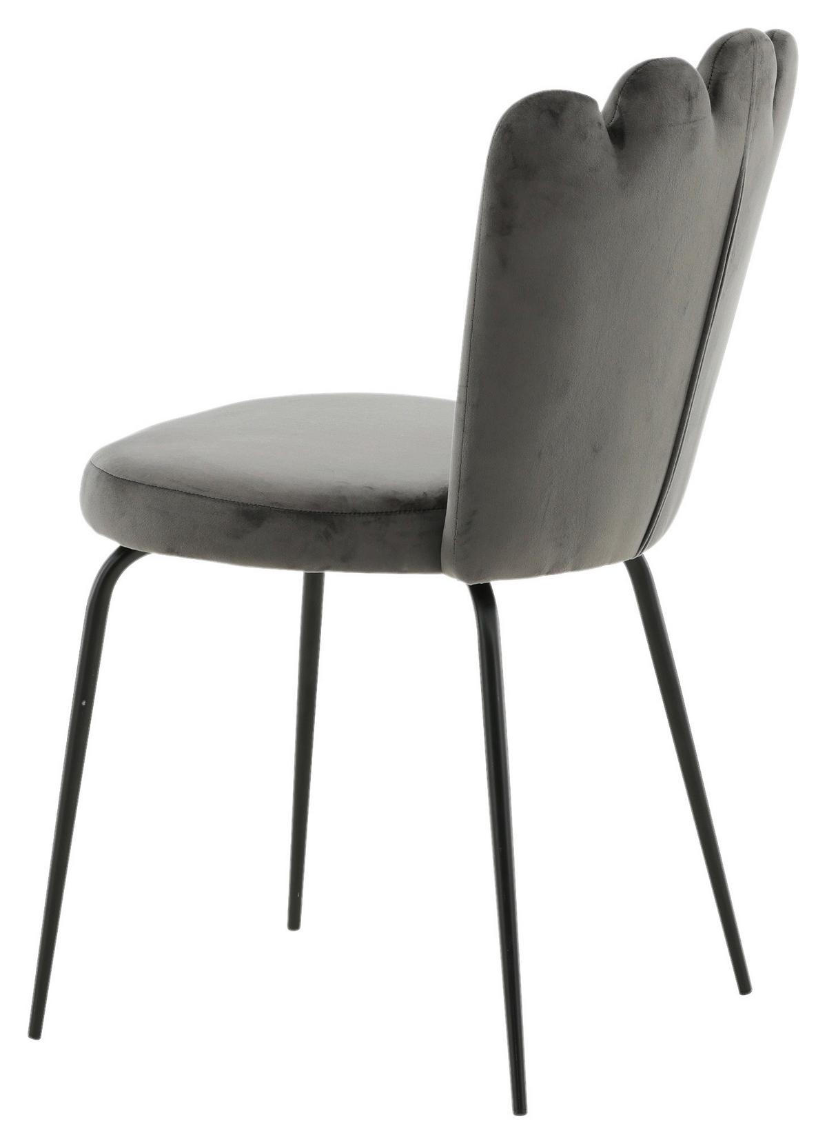 Stuhl-Set Limhamn - Schwarz/Grau, Design, Textil/Metall (44.5/82.5/54cm) - Livetastic