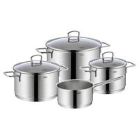 Kochtopfset Alicante 7 -Teilig. Edelstahl - Silberfarben, MODERN, Glas/Metall - Silit