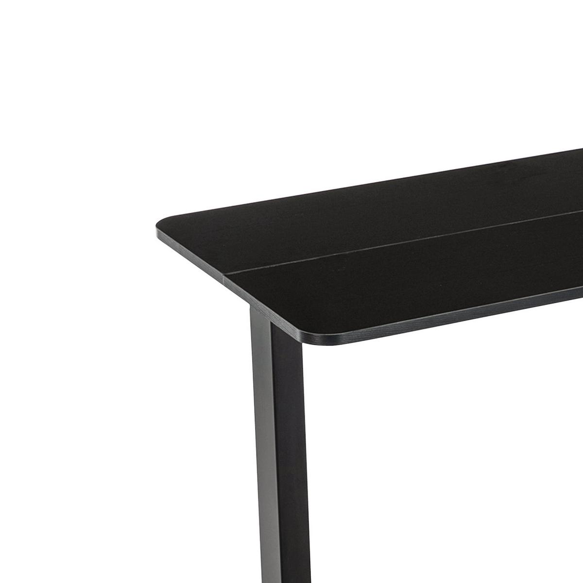 Schreibtisch B: 120 Cm H: 119,5-70,5 Cm Emil Schwarz - Schwarz, MODERN, Holzwerkstoff/Kunststoff (120/70,5-119,5/60cm)