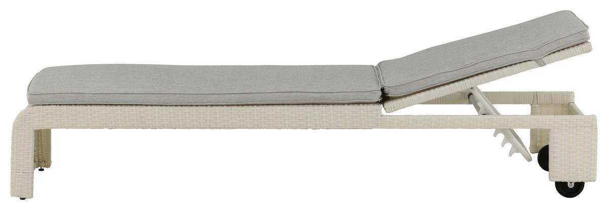 Sonnenliege London Kunststoff verstellbar - Weiß, KONVENTIONELL, Kunststoff (60/32/196cm) - Gardenson