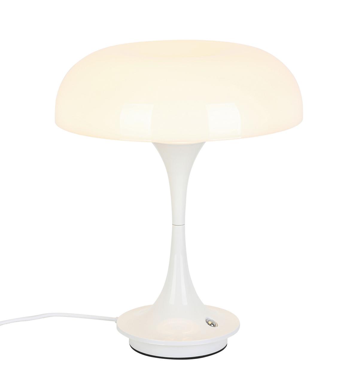 NABÍJATEĽNÁ STOLNÁ LAMPA RETRO - biela/chrómová, Modern, kov/plast (19,5/24cm) - Mömax