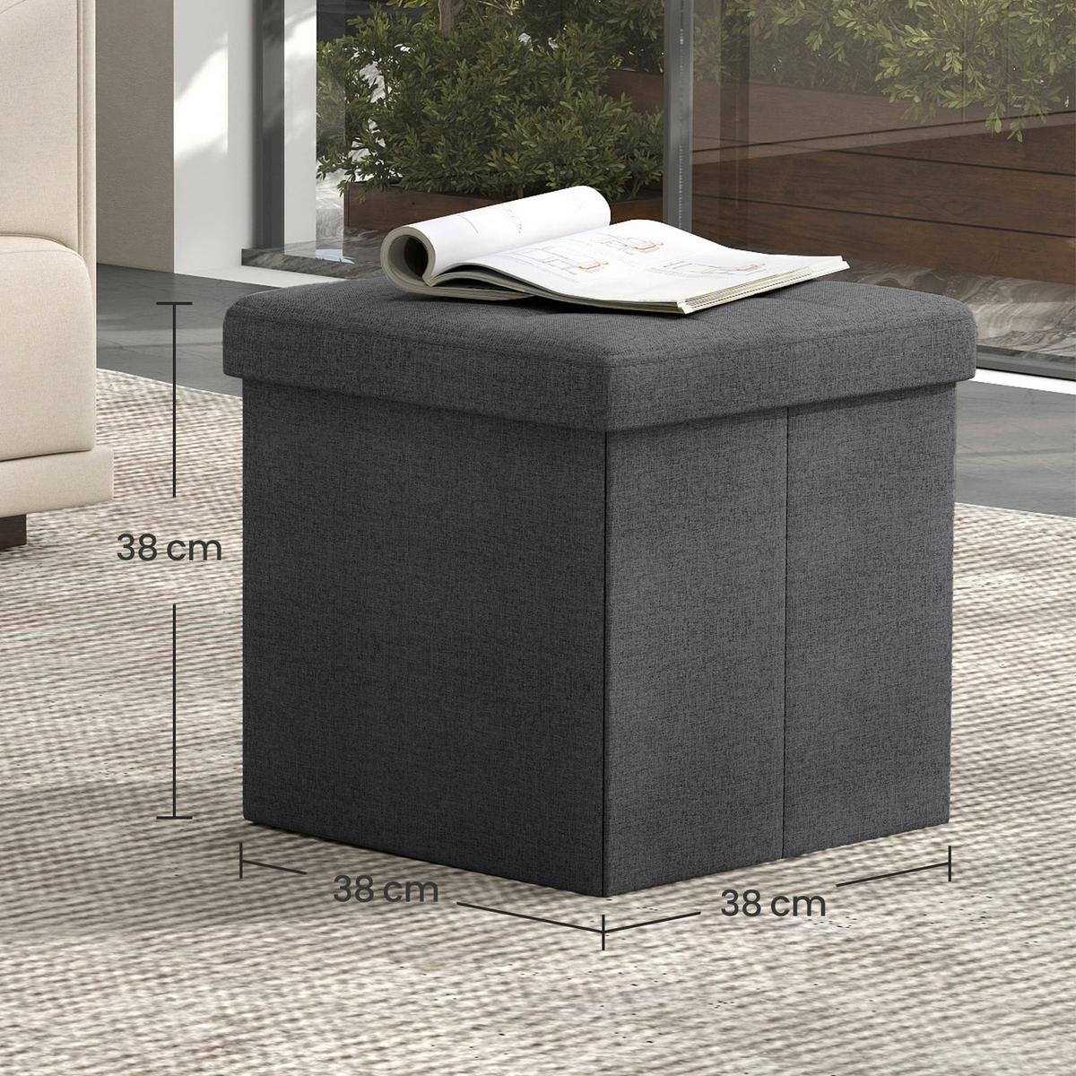 Sitzbox Grau B: 38 Cm - Grau, Basics, Holzwerkstoff/Textil (38/38/38cm)