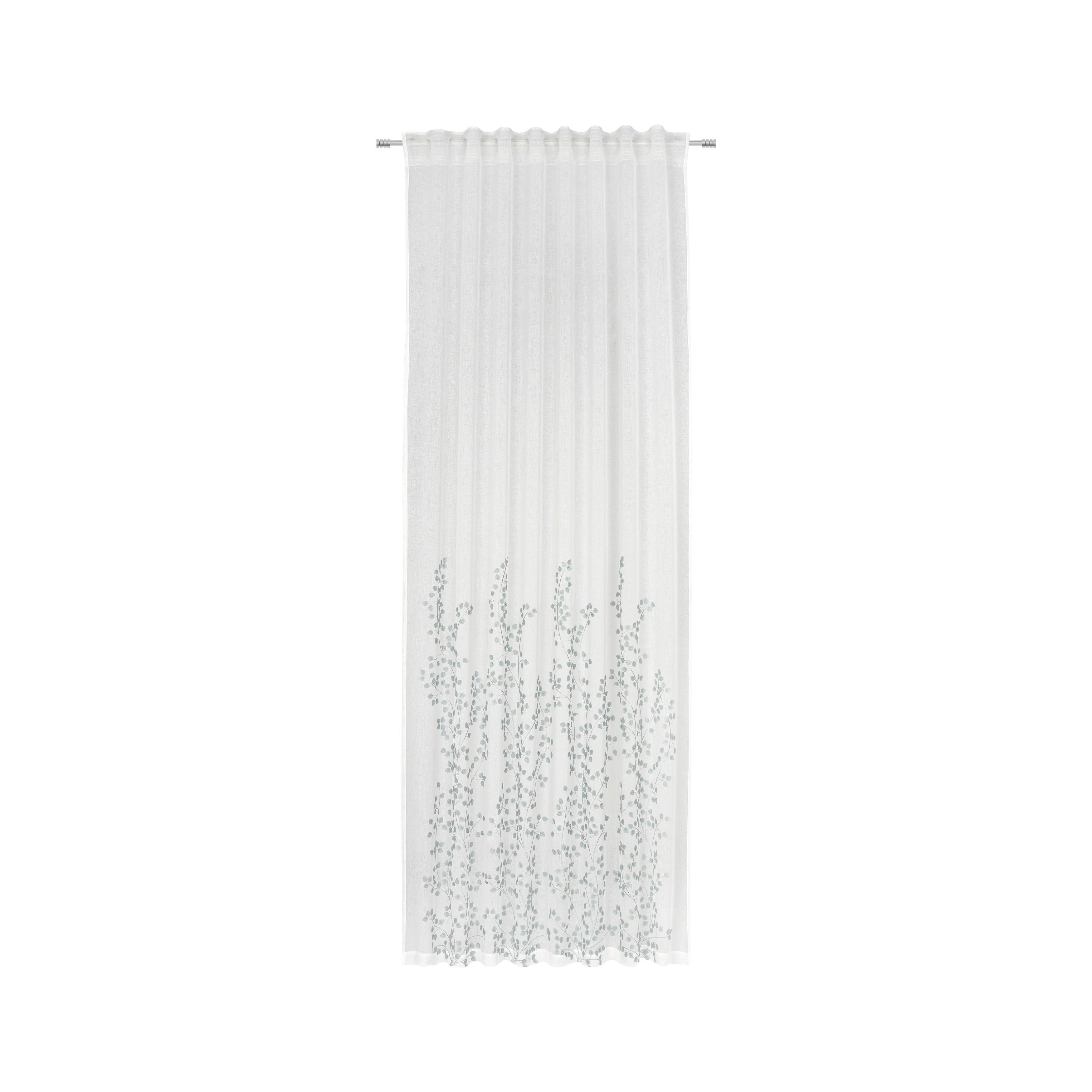 Záves Livie, 135/245 Cm - biela/svetlozelená, Basics, textil (135/245cm) - Premium Living