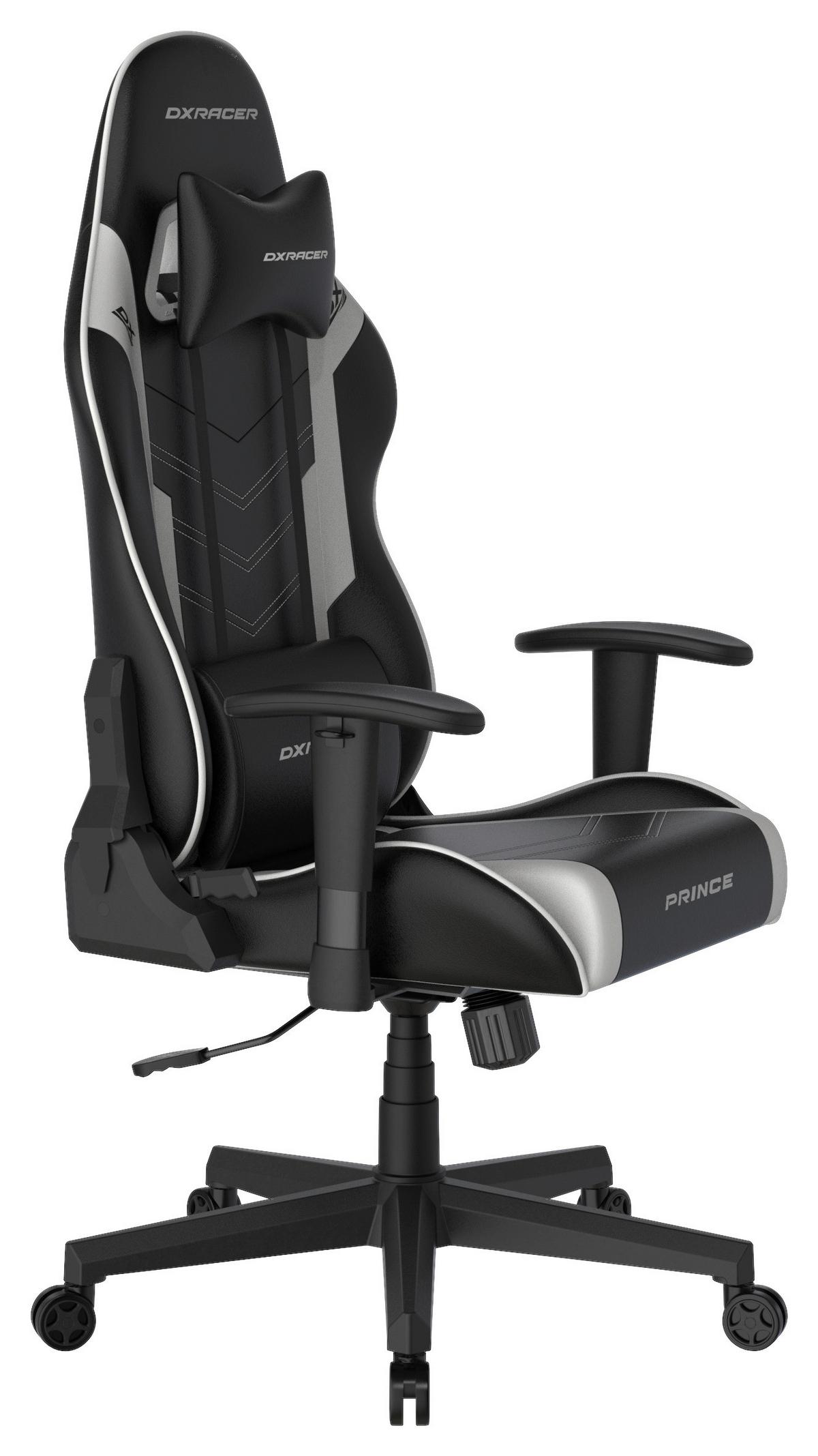 Gamingstuhl DX Racer Prince L - Schwarz/Weiß, MODERN, Kunststoff/Textil (67/126/67cm) - Dxracer