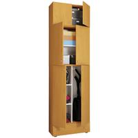 Mehrzweckschrank Lona XXL Buche Dekor BxH: 70x240 cm - Buchefarben/Schwarz, MODERN, Holzwerkstoff (70/240/39cm) - MID.YOU
