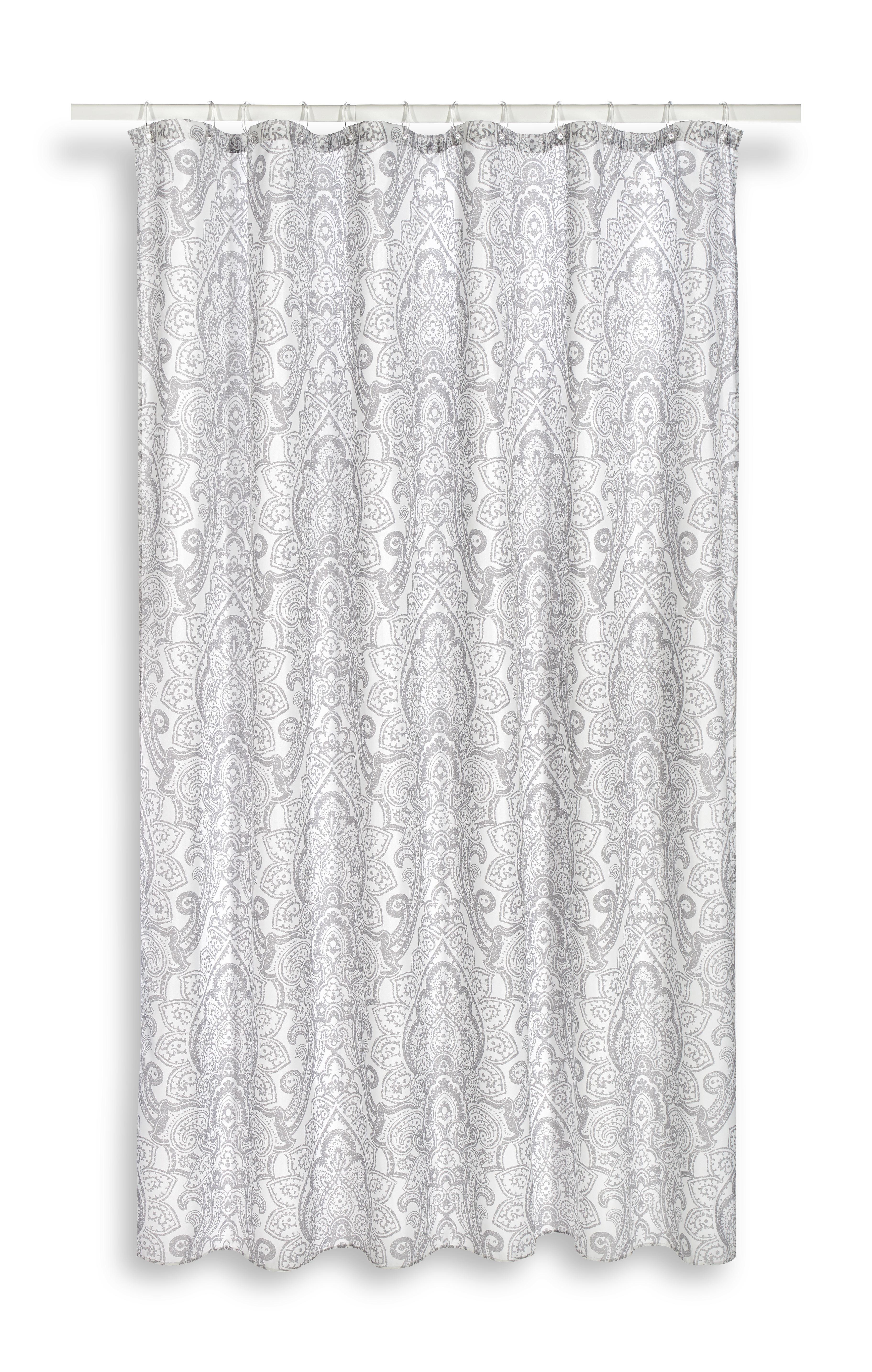 Zuhanyfüggöny Svenja - Szürke, modern, Textil (180/200cm)