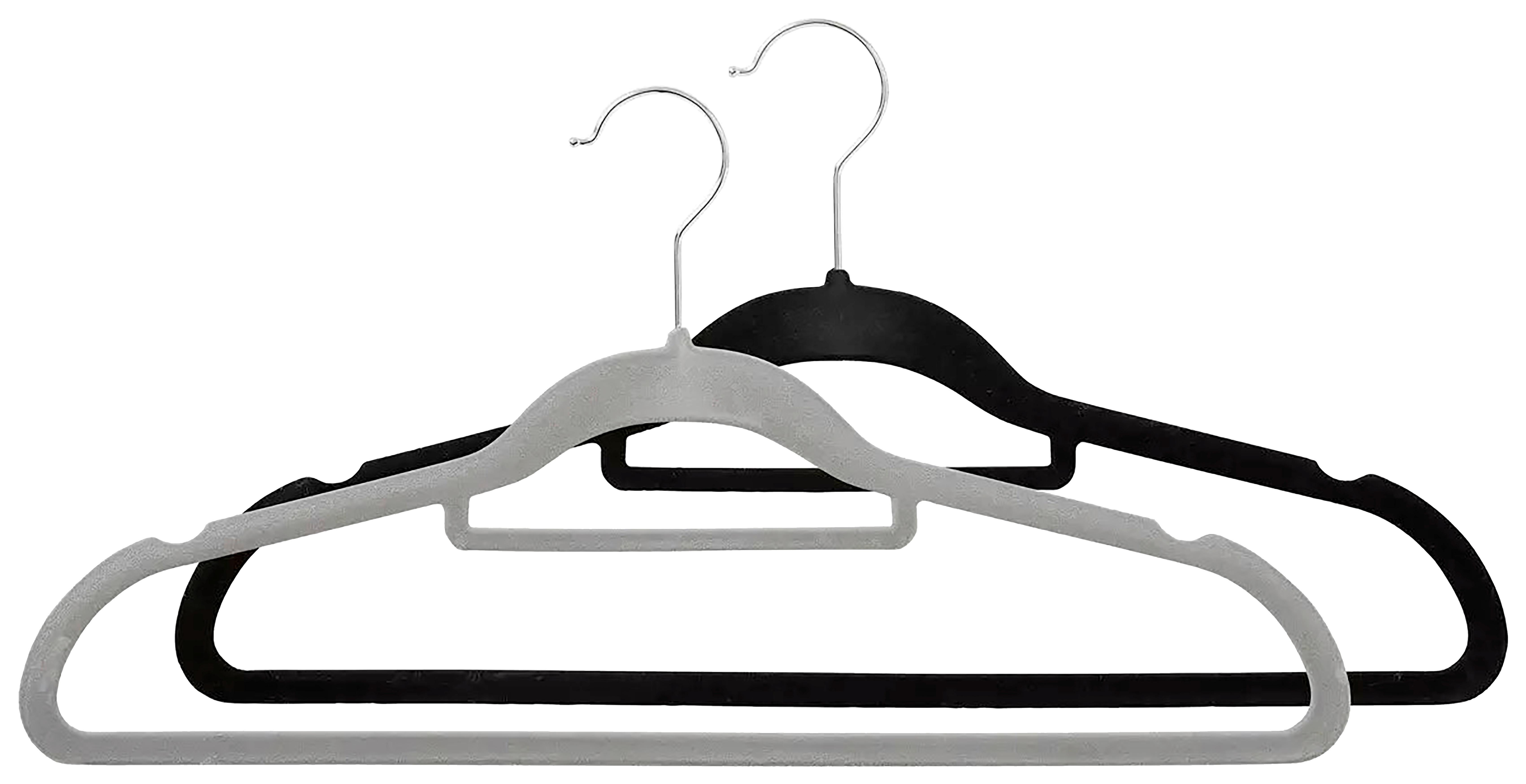 Sada vešiakov 10ks Velvet - černá, Moderní, kov/textil - Mömax