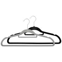 Sada vešiakov 10ks Velvet - černá, Moderní, kov/textil - Mömax