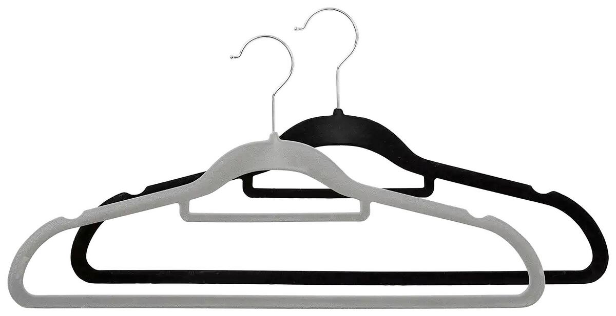 Sada vešiakov 10ks Velvet - černá, Moderní, kov/textil - Mömax