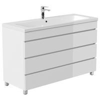 WASCHTISCHKOMBI Fellini, Weiß HG B: 120 cm - Weiß Hochglanz/Weiß, Basics, Holzwerkstoff/Stein (120cm) - MID.YOU