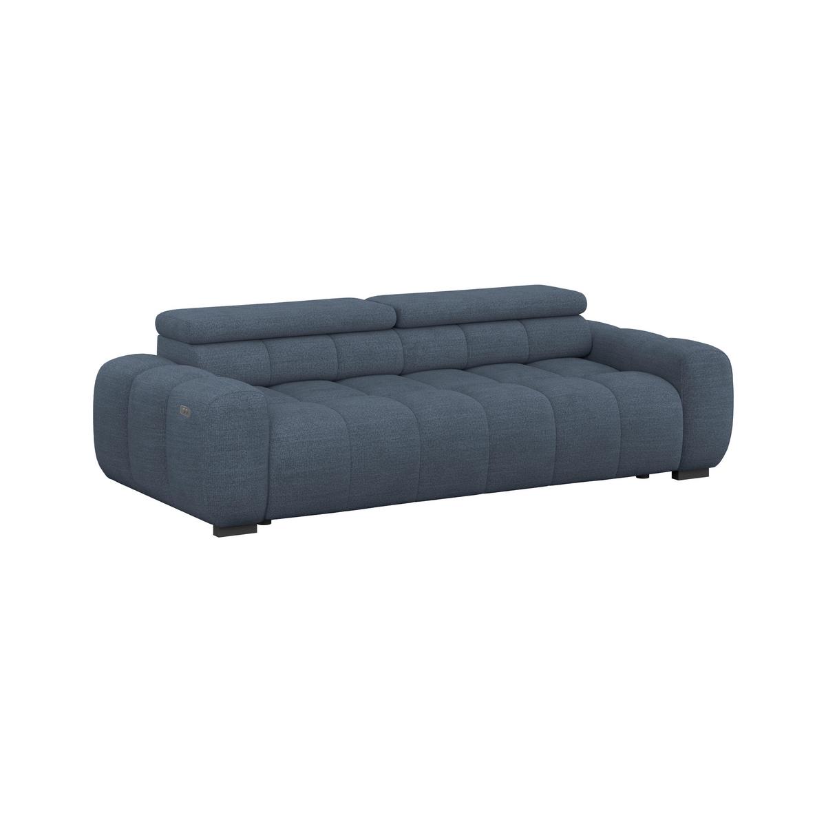 Bigsofa Bull Webstoff blau, B: 248 cm - Blau/Schwarz, Design, Textil (248/77-97/108cm) - Luca Bessoni