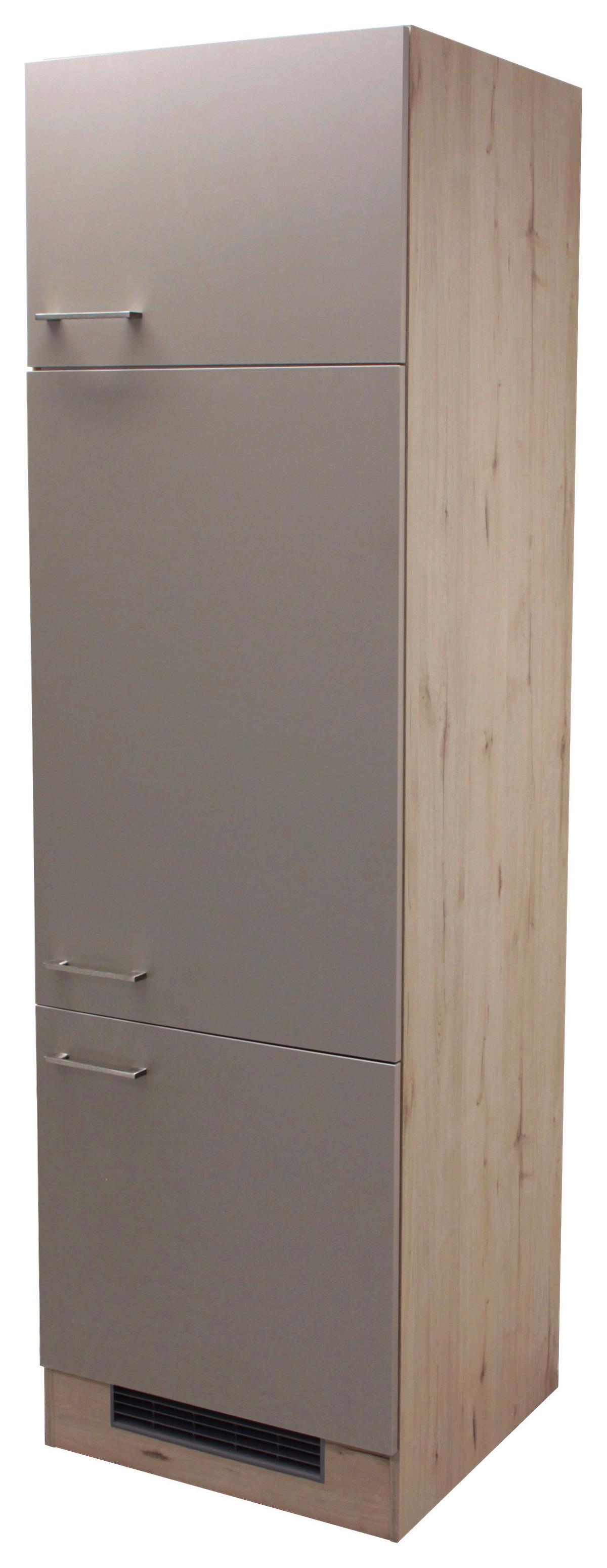 Skříňka na spotřebiče Riva GIT60 - dub San Remo/šampaňská, Moderní, kov/kompozitní dřevo (60/200/57cm)