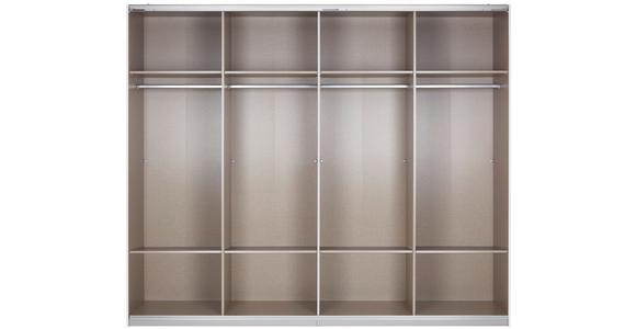 Schwebetürenschrank 361cm Bensheim, Weiß/basalt - Dunkelgrau/Weiß, MODERN, Glas/Holzwerkstoff (361/230/62cm) - James Wood