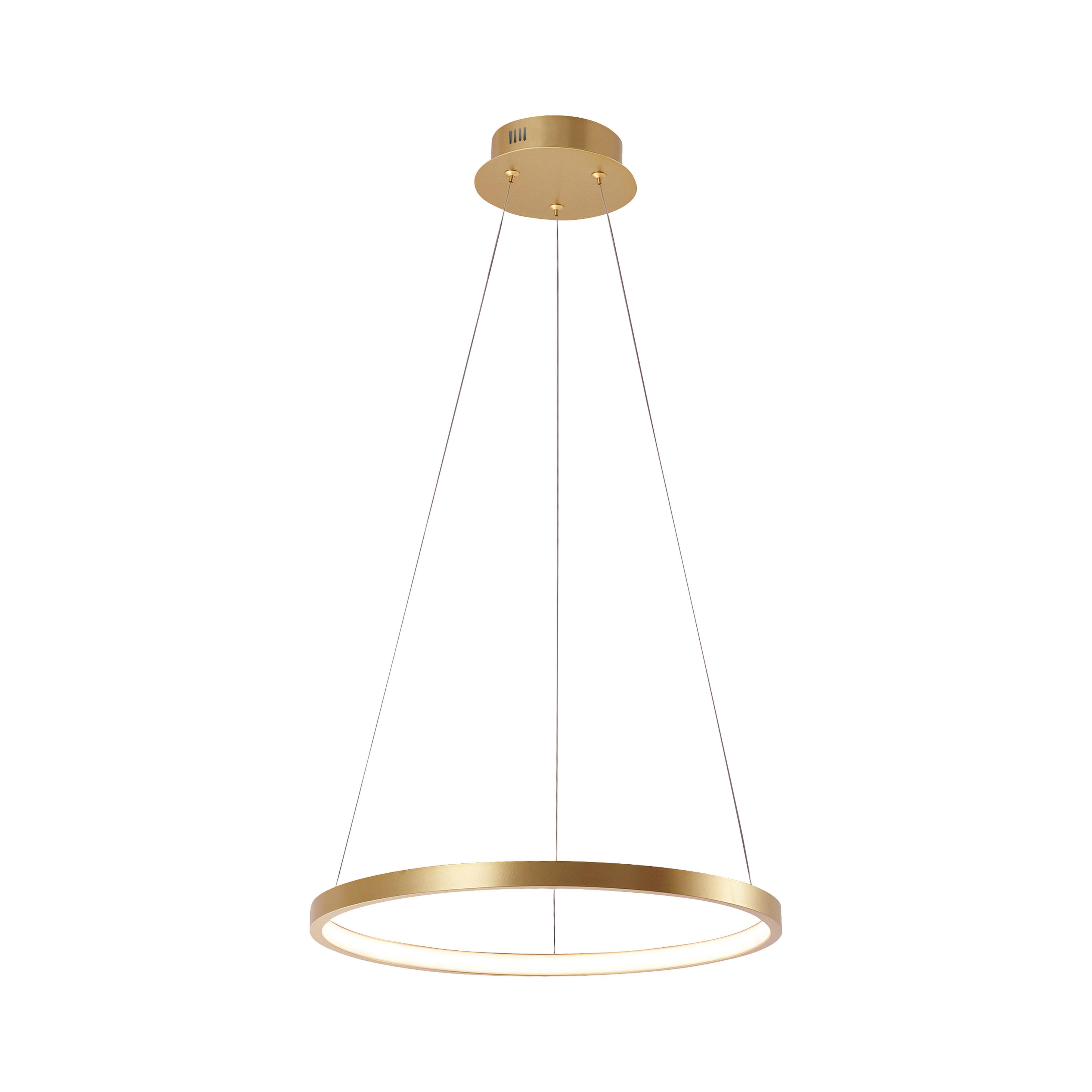 Hängeleuchte Circle H: 120 cm 1-Flammig, Goldfarben - Goldfarben, Design, Kunststoff/Metall (39/39/120cm)