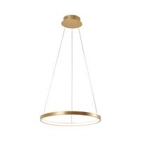 Hängeleuchte Circle H: 120 cm 1-Flammig, Goldfarben - Goldfarben, Design, Kunststoff/Metall (39/39/120cm)