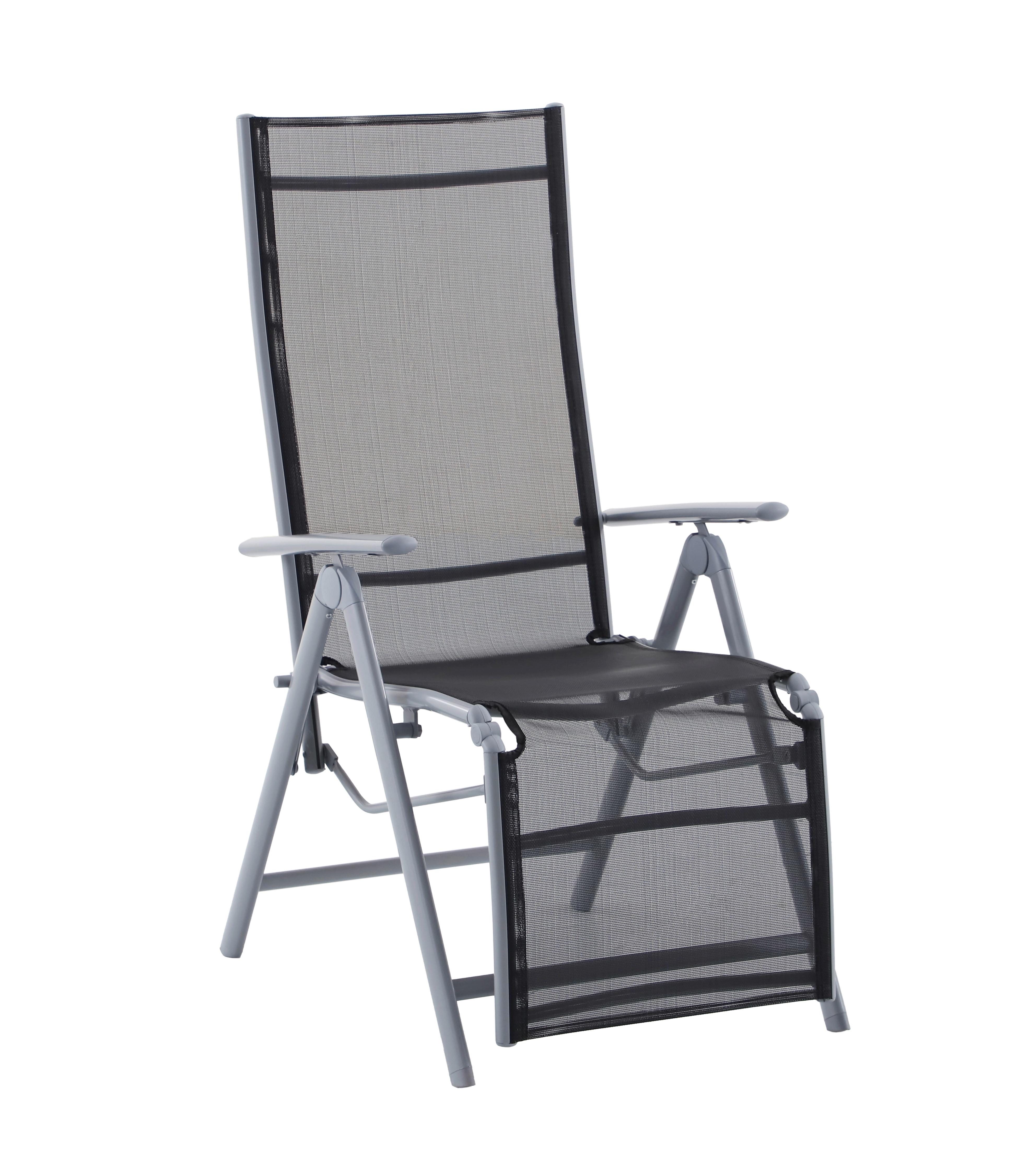 GARTENSESSEL RELAXSESSEL ARIOLA - Schwarz/Grau, MODERN, Kunststoff/Metall (56/112/81cm) - Gardenson