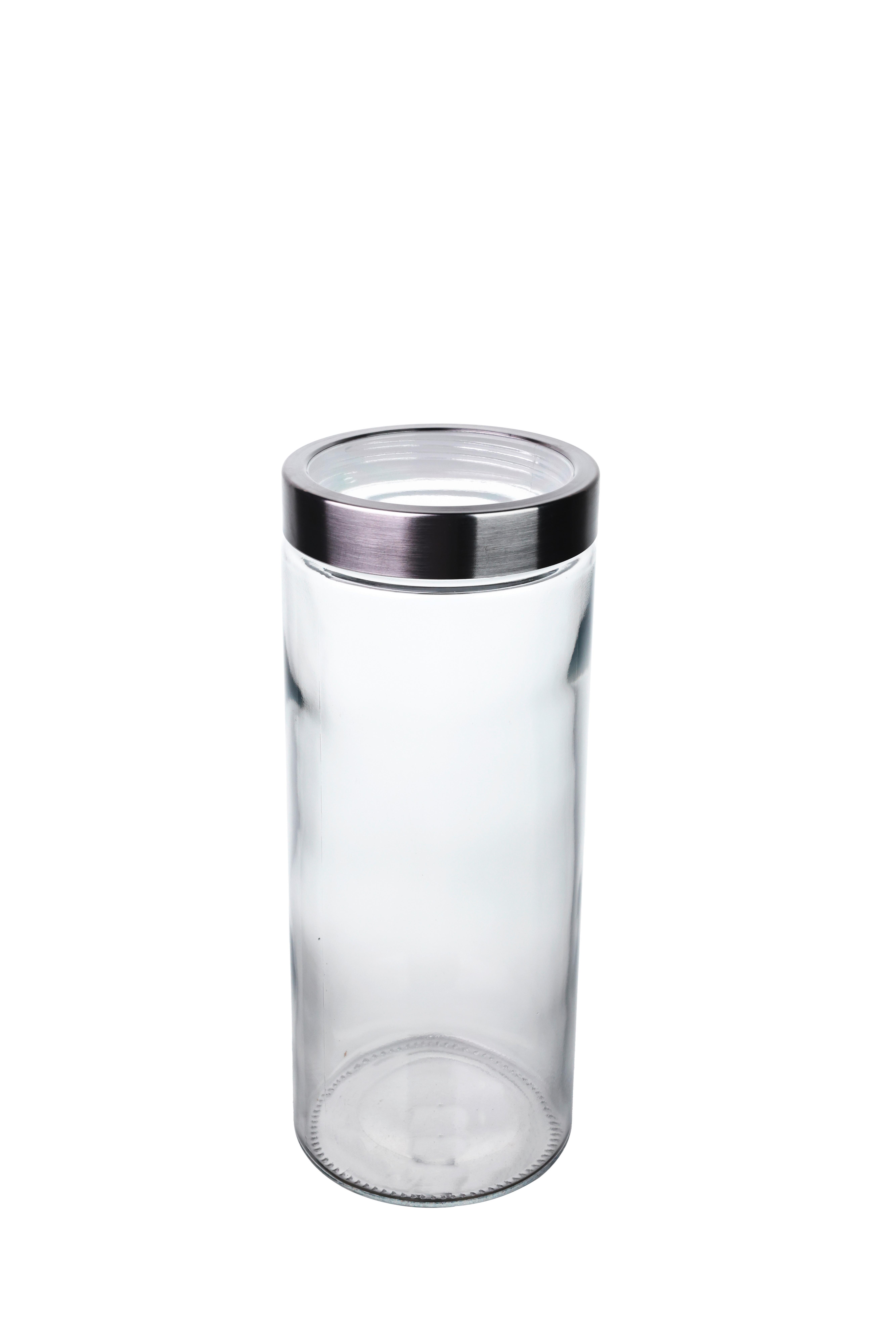 Vorratsdose Liliana - Edelstahlfarben/Transparent, Basics, Glas/Kunststoff (11/27cm) - Luca Bessoni
