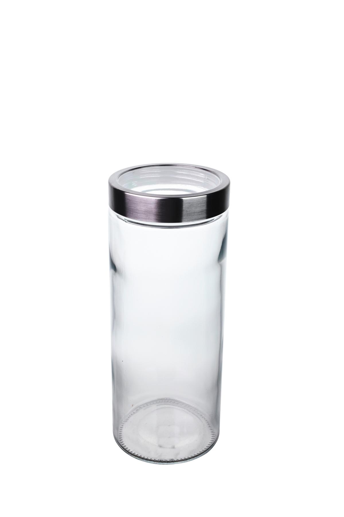 Vorratsdose Liliana - Edelstahlfarben/Transparent, Basics, Glas/Kunststoff (11/27cm) - Luca Bessoni