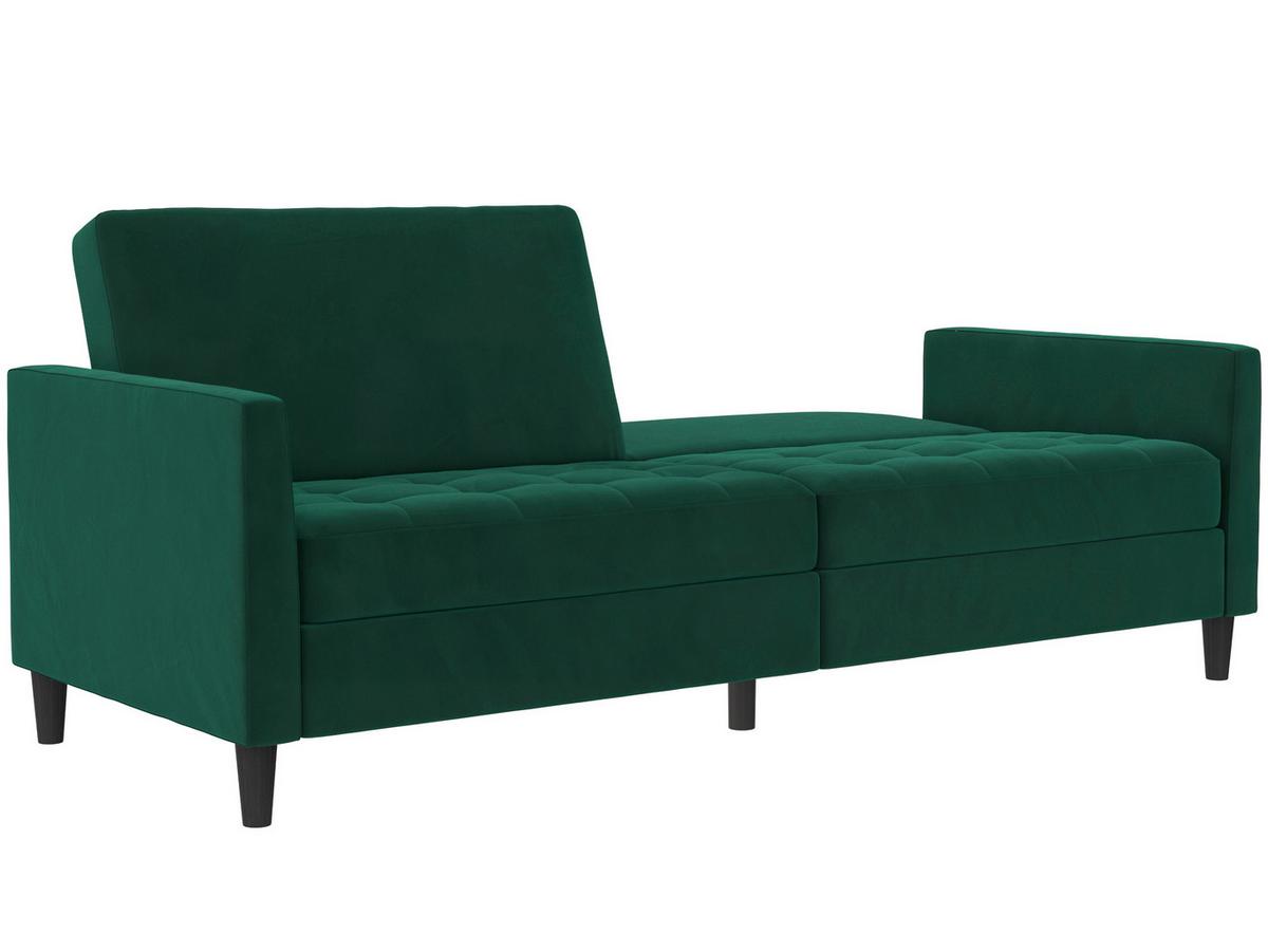 Schlafsofa Palermo Dunkelgrün, mit Schlaffunktion - Dunkelgrün/Schwarz, Basics, Textil (207/86/86cm) - Livetastic