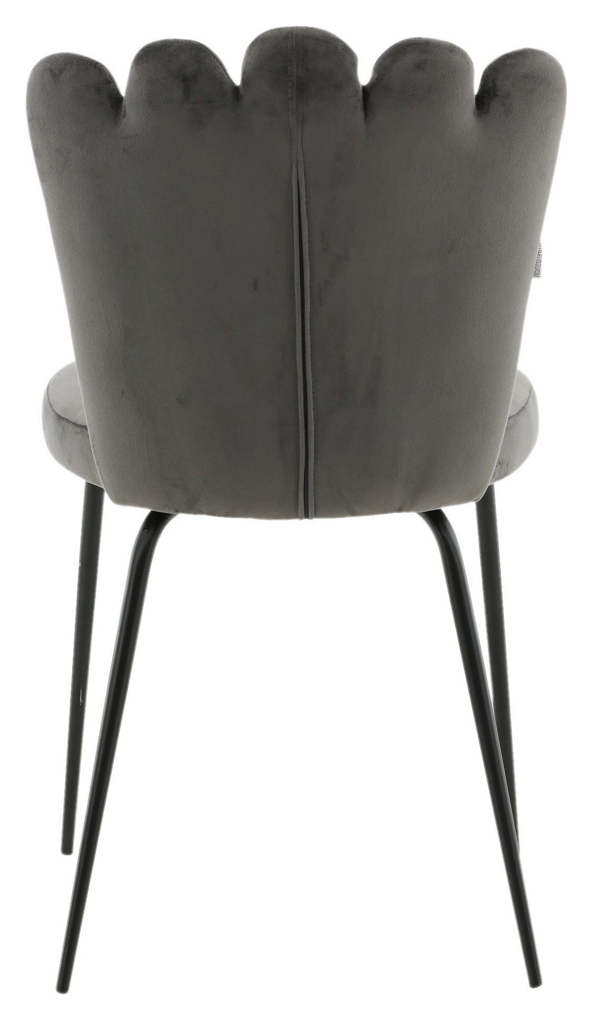 Stuhl-Set Limhamn - Schwarz/Grau, Design, Textil/Metall (44.5/82.5/54cm) - Livetastic