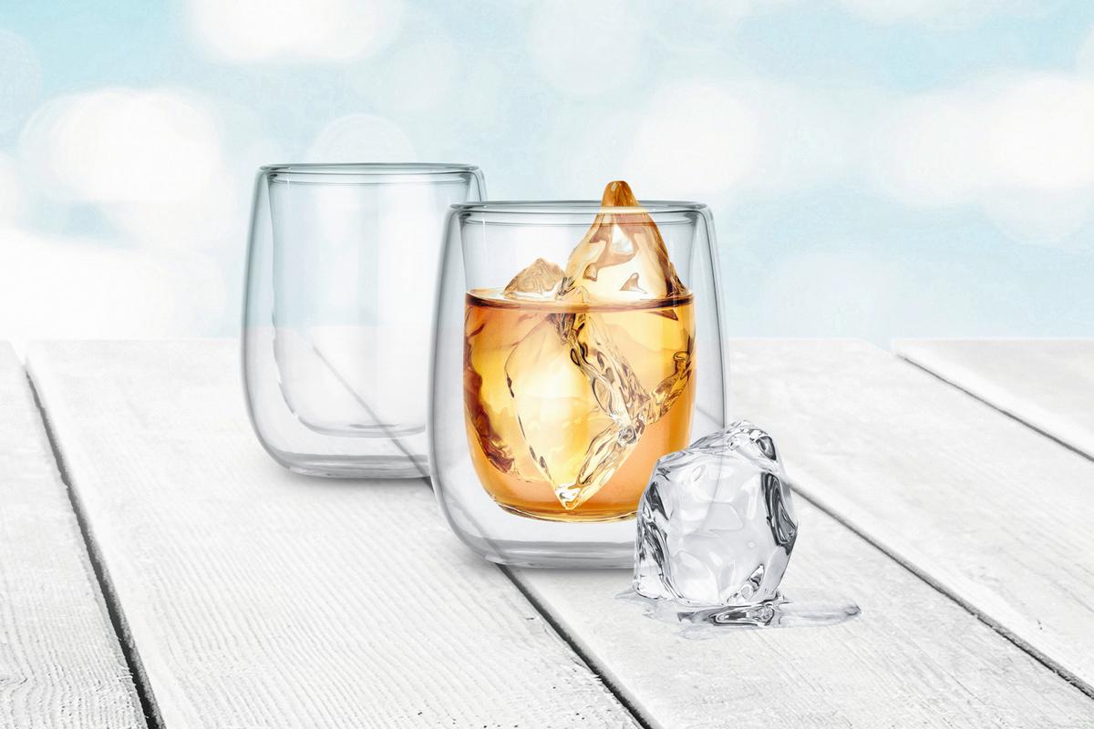 Gläser Doppelwandig, 4er-Set, Je ca. 80 ml - Transparent, Basics, Glas (5,5/6,5/7,5cm)