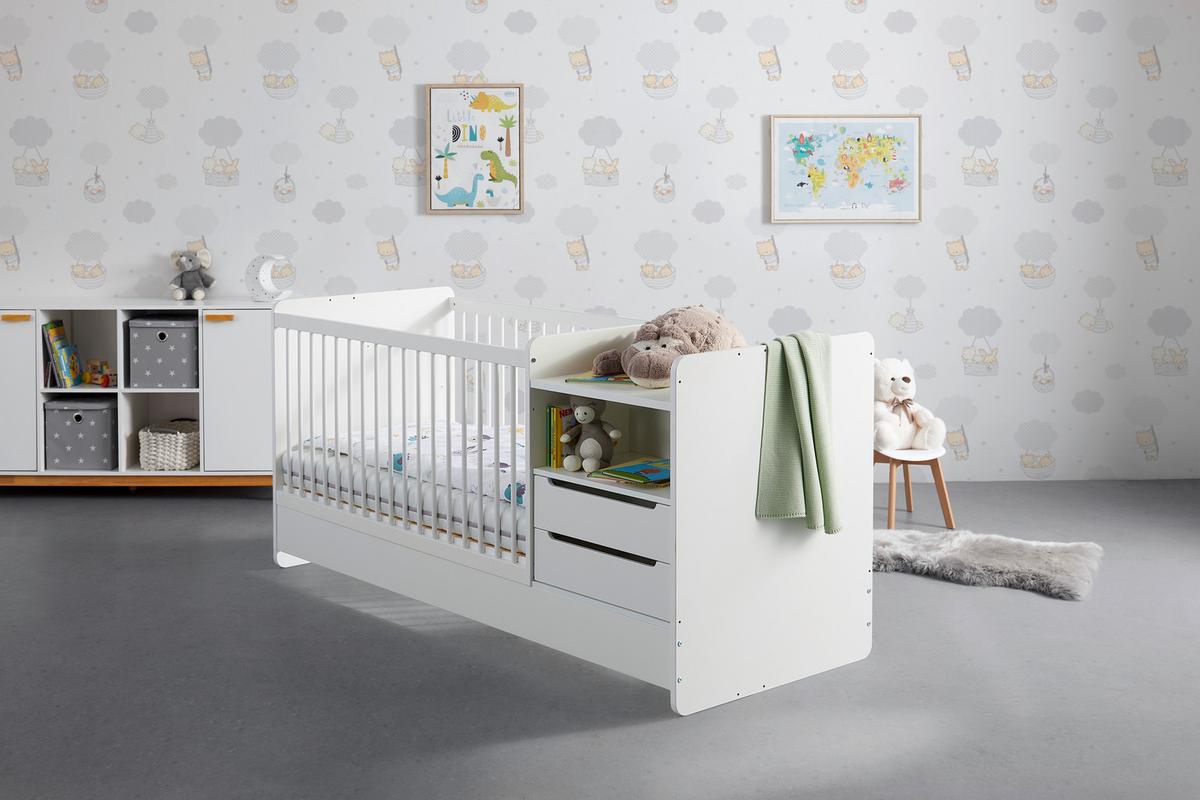 Dětská postýlka KIT NEW- M bílá, PL:cca. 70/140cm - bílá, Moderní, dřevo/kompozitní dřevo (204/75/95cm) - Mömax